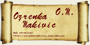 Ozrenka Makivić vizit kartica